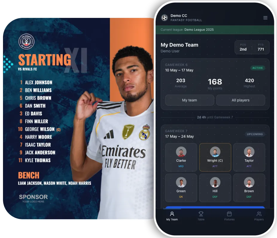 FootBot Fantasy Football league view